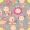 Cat cute fun orange yarn natural seamless pattern