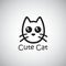 Cat Cute Logo. Black Vector Illustration