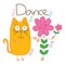 Cat dance flower tshirt