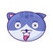 Cat dead reaction expression facial emoji vector