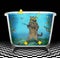 Cat diver underwater in the bathtub