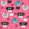 Cat and dog friends pattern vector