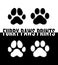 Cat and dog furry paws prints vector set