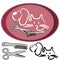 Cat and dog grooming logo