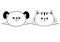 Cat dog happy face head icon. Hands paw holding line. Contour silhouette. Cute cartoon pooch kitten character. Kawaii animal. Funn