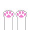 Cat dog paw print foot leg. Kitten puppy pink paws footprint icon. Cute cartoon character body part silhouette. Baby pet