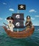 Cat with dog on pirate sailing ship 2