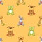 Cat, dog and rabbit background pattern