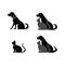 Cat and dog symbol of veterinary medicine