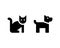 Cat and dog vector icons. Pets dog and cat black symbol logo isolated. Vector illustration EPS 10