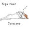 Cat doodle yoga time . Sketch