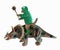 Cat in dragon clothing rides dinosaur 2