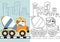 Cat driving mixer truck cartoon