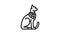 cat egypt animal line icon animation