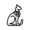 cat egypt animal line icon vector illustration
