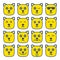 Cat emotional emoji square yellow faces icon