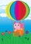 Cat explorer hot air balloon cute