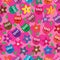 Cat eye flower colorful rotate seamless pattern