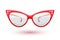 Cat eye red glasses illustration