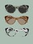 Cat eye retro glasses illustration. Eye wear vector.