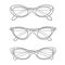 Cat eye vintage glasses hand drawn line art illustration