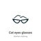 Cat eyes glasses vector icon on white background. Flat vector cat eyes glasses icon symbol sign from modern woman clothing