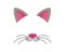 cat face elements set. Vector illustration. Animal character ears and nose. Video chart filter effect for selfie photo