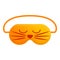 Cat face print sleeping mask icon, cartoon style
