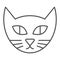 Cat face thin line icon. Pet vector illustration isolated on white. Animal outline style design, designed for web and