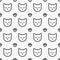 Cat faces and paws seamless pattern