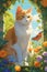 cat fairy garden art whimsical fantasy generated by ai