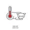 Cat fever and lethargy icon. Hyperthermia in cats.