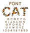 Cat font. catlike ABC. letters of cats. Pet alphabet. Pets typography