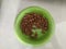 Cat food heathy to angle green container animal diet pet diet