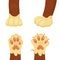 Cat foot cartoon vector illustration isolated on white background