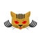 Cat Gangsta face. Angry pet muzzle. Animal bully member of gang of street criminals