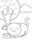 Cat Garden Play Coloring Pages A4 for Kids and Adult