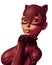 Cat girl cartoon in a duotone effect