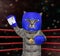 Cat gray in blue boxing uniform 3