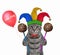 Cat gray clown with cake pop