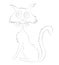 Cat on halloween drawing lines vector