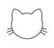 Cat head back shape line icon