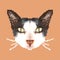 cat head pixel art. isolated square animal vector