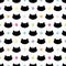 Cat Head Silhouette with Colorful Paw Prints Cheerful Seamless Pattern Vector Illustration