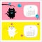 Cat horizontal calendar 2017. Cute funny cartoon character set.