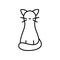 Cat icon. Cartoon linear pictogram. Black simple illustration of animal, homeliness. Emblem for packaging design of feed, pet shop