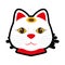 Cat icon. Japan culture. Vector graphic