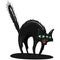 Cat icon. Vector illustration of a scared black cat. Hand drawn cartoon shaggy furry cat