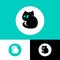 Cat icon. Veterinary service and goods for pets. Silhouette of cat into circle.