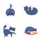 Cat icons set cartoon vector. Various cute cartoon cat